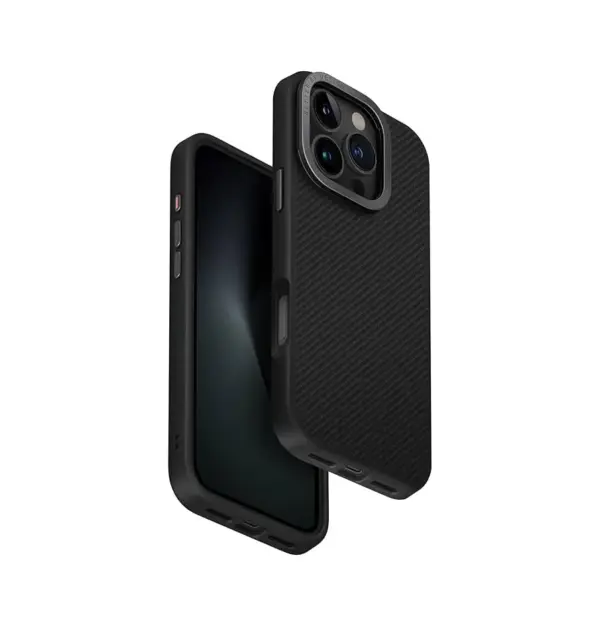 UNIQ KEVA MAX LIGHTWEIGHT PROTECTIVE CASE WITH ULTRA-TOUGH ARAMID BACK FOR 2024 IPHONE 16 PRO MAX | BLACK